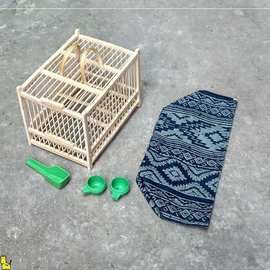 竹制一格二格上山笼排笼画眉鸟黄豆鸟运输笼塑料运输笼麻料绣眼笼