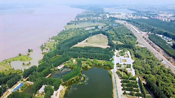 航拍郑州黄河国家湿地公园,总面积2390公顷,水域面积越来越大!