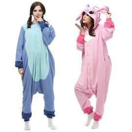 出口外贸蓝粉史迪奇卡通连体睡衣动物情侣演出服万圣节onesie