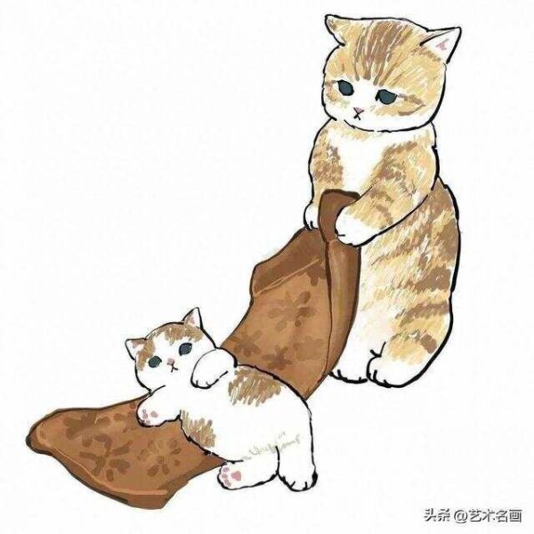 温馨而虐心的软萌猫咪|日本插画师mofu_sand作品欣赏