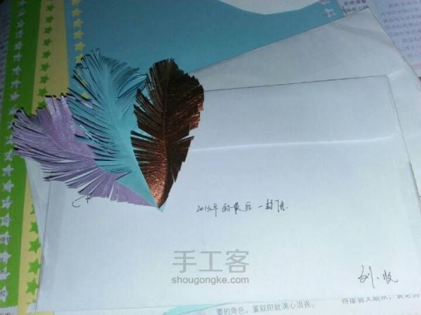 华丽羽毛装饰。 第6步