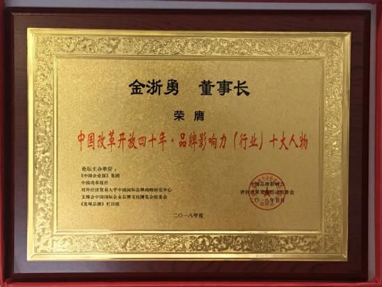 众泰董事长金浙勇获中国品牌影响力十大人物