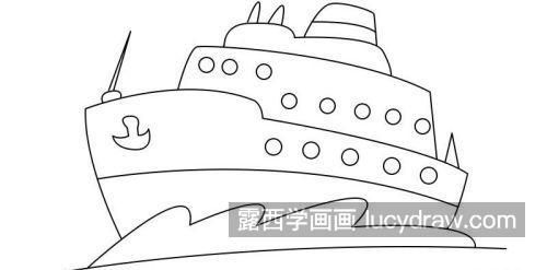 可爱卡通轮船简笔画图片大全 彩色带颜色轮船简笔画教学
