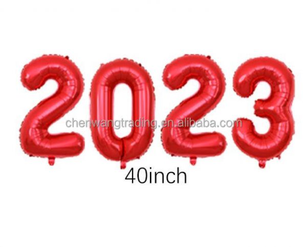 4件Navidad 2025 40英寸数字箔气球数字气球圣诞装饰品庆祝新年快乐2025气球