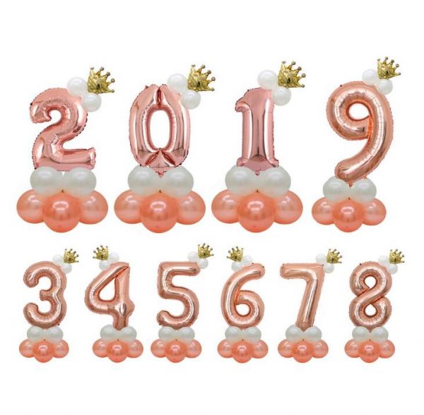 4件Navidad 2025 40英寸数字箔气球数字气球圣诞装饰品庆祝新年快乐2025气球