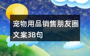 宠物用品销售朋友圈文案38句