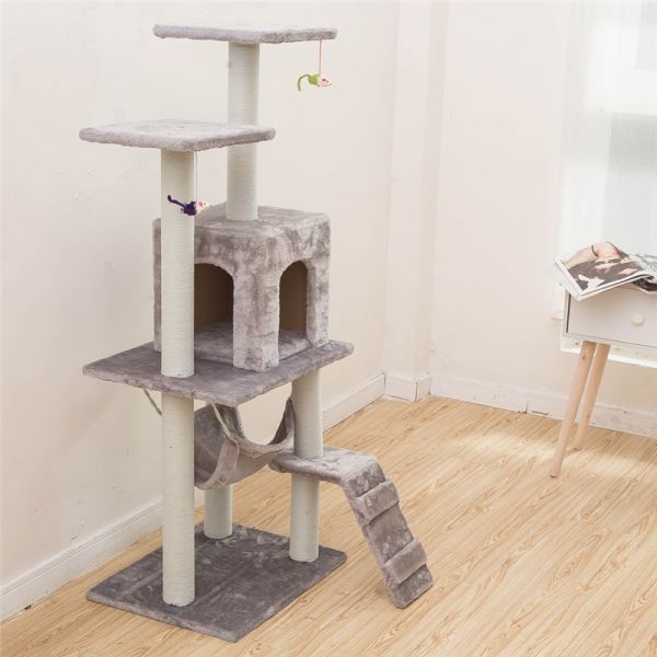 宠物用品猫玩具猫爬架猫抓板猫树猫窝米妮猫吊床猫架23S(AcF) 浅灰色
