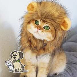 跨境厂家 头饰假发帽子 宠物狗狗猫咪头套 小狗猫猫服饰狮子头套