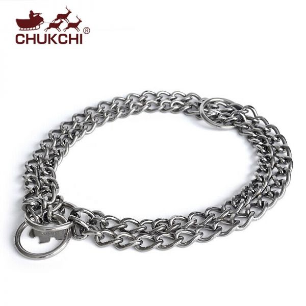 楚克奇(CHUKCHI)双排不锈钢P链宠物狗项圈狗狗脖圈狗项链大型犬藏獒颈圈4075 不锈钢 藏獒专用75*4.0mm(误差正负2cm)