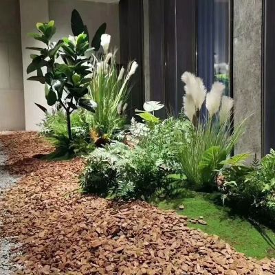 松树皮打磨木屑辅料覆盖物木片造景填充物园林景观铺面装饰松麟片