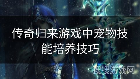 传奇归来游戏中宠物技能培养技巧
