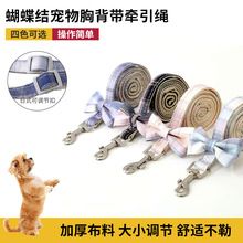 蝴蝶结背式狗狗牵引绳狗链子 小中型犬外出遛狗绳 宠物用品批发