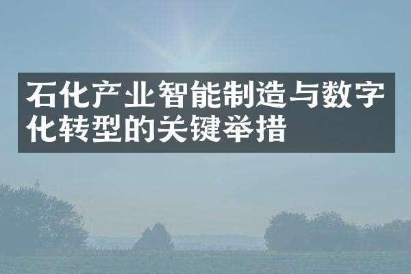 石化产业智能制造与数字化转型的关键举措