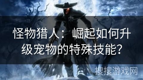 怪物猎人：崛起如何升级宠物的特殊技能？