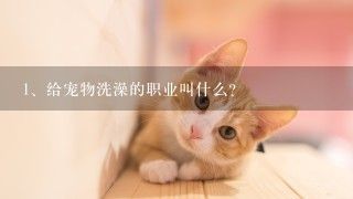 给宠物洗澡的职业叫什么？