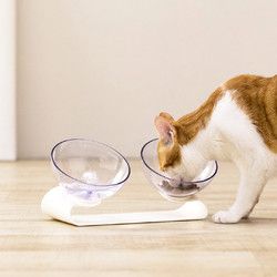 佐敦朱迪塑胶宠物双食盆 透明色 *7件