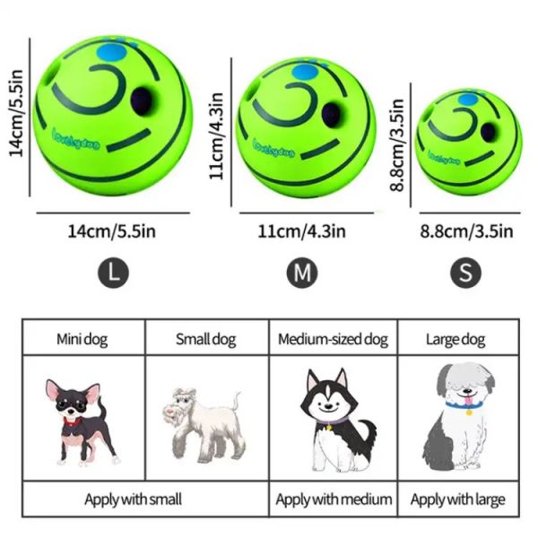 Funny interactive dog toy Wag giggle dog rolling ball with sound pet chew play toys