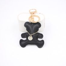 高档卡通项链小熊皮革挂件钱包钥匙扣 女士小熊包包汽车钥匙链挂