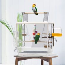 亚克力鸟笼粤迪鹦鹉大型牡丹虎皮互动笼大号透明观赏鸟笼子PE17热
