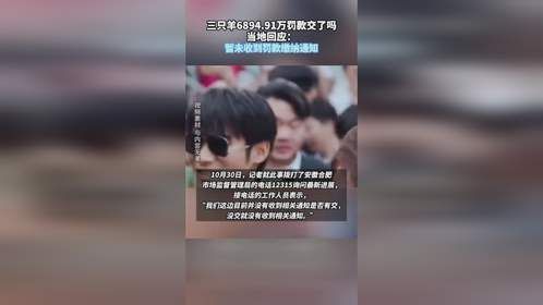 三只羊6894.91万罚款交了吗？当地回应：暂未收到罚款缴纳通知
