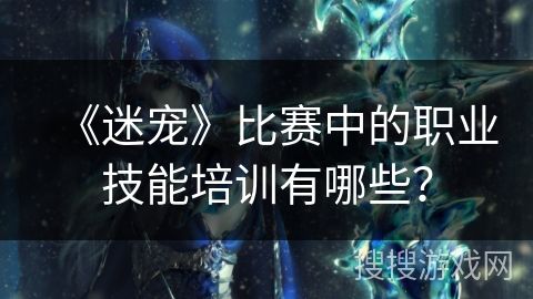《迷宠》比赛中的职业技能培训有哪些？
