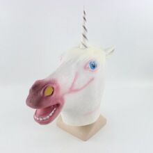 soulman/烁魅 可爱独角兽动物乳胶面具 女孩舞会万圣节马模特头套