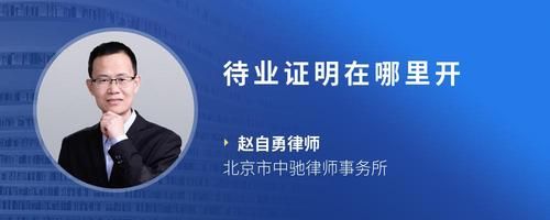待业证明在哪里开