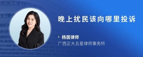 晚上扰民该向哪里投诉