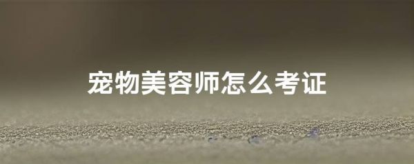 宠物美容师怎么考证