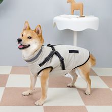 宠物衣服狗棉衣冬季中大型犬柴犬金毛大狗可牵引加厚保暖胸背马甲