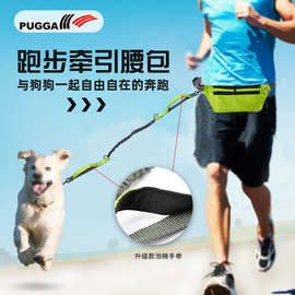 亚马逊宠物用品可伸缩跑步牵引绳带腰包运动跑步牵引绳牵引带狗绳