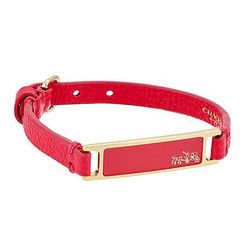 COACH 蔻驰 Plaque Strap 女士皮质手链