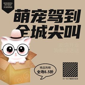 大气精致宠物店活动微信朋友圈9宫格设计