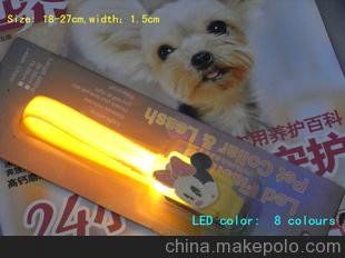 宠物用品批发 义乌宠物用品厂供应新款发光宠物项圈亮光项圈