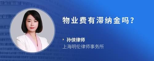 物业费有滞纳金吗？