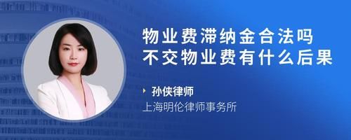 物业费滞纳金合法吗不交物业费有什么后果