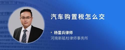 汽车购置税怎么交