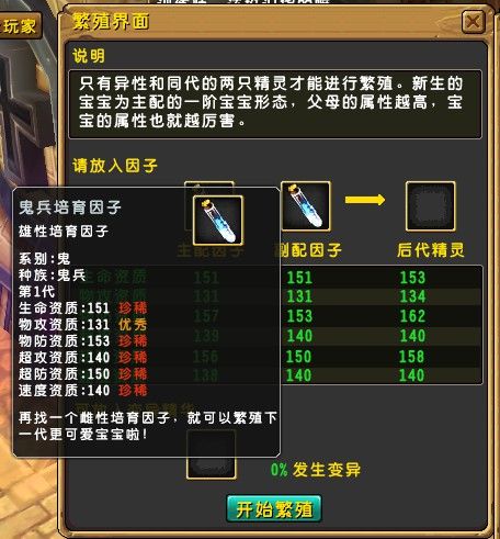 精灵传说后代繁殖