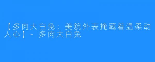 【多肉大白兔:美貌外表掩藏着温柔动人心】-多肉大白兔