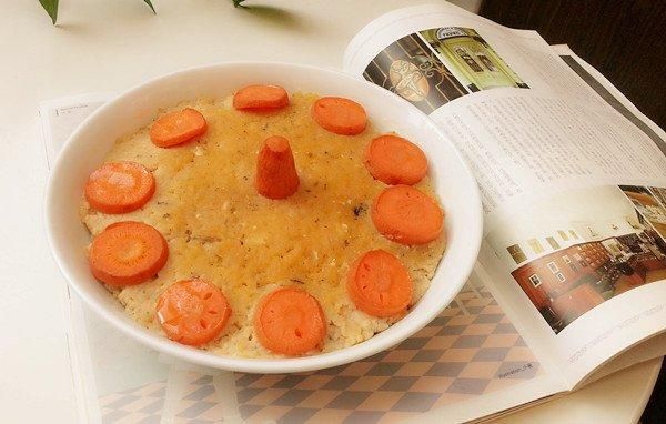 宠物食谱之三文鱼胡萝卜蛋糕（美毛哦)的做法