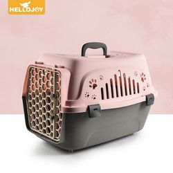 HELLOJOY 宠物航空箱猫笼猫包外出手提箱太空舱透气猫咪幼犬出行包托运箱旅行箱超大便携车载粉色