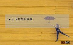 pe系统如何修复
