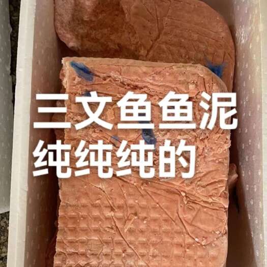 青岛三文鱼边角料鱼泥鱼肉鱼糜无刺新鲜宠物饲料工厂直发批发