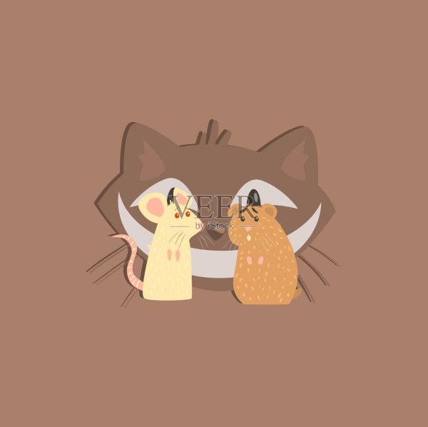 仓鼠和猫的头像设计元素图片