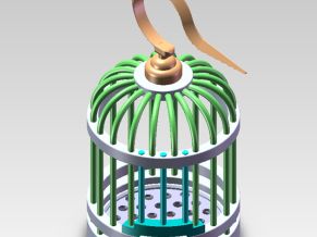 鸟笼三维模型SolidWorks设计