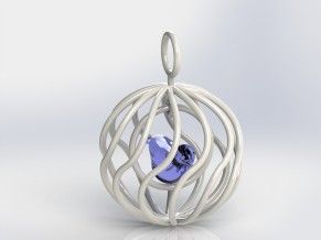 爱的宣言,鸟笼、爱心戒指三维模型SolidWorks设计