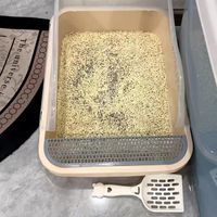 猫砂盆半封闭式幼猫盆猫沙盆防外溅宠物用品大号超大自动清理养猫