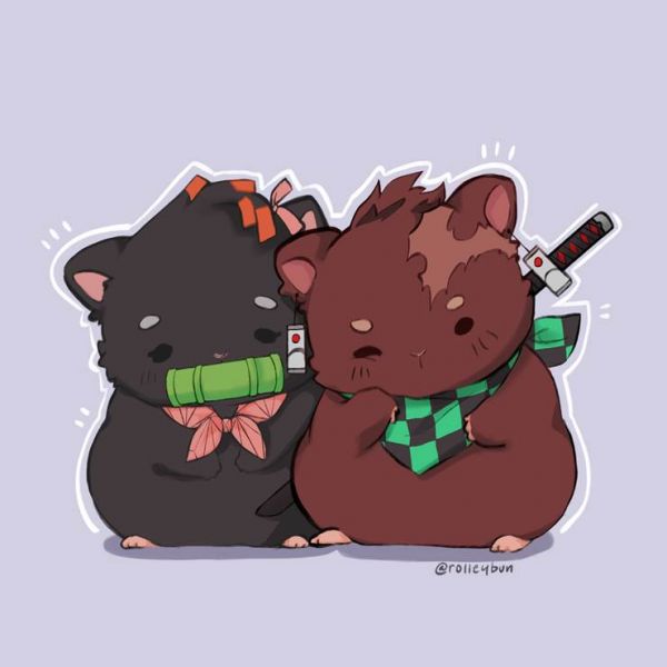 毛茸茸的仓鼠动物插画图片