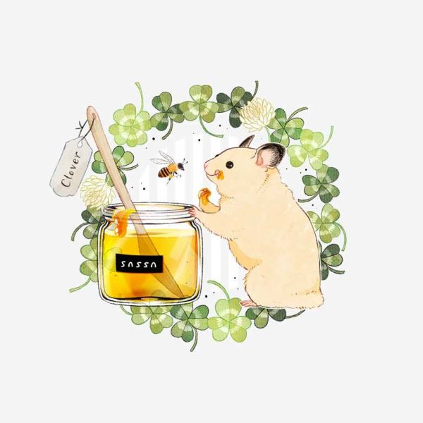 毛茸茸的仓鼠动物插画图片