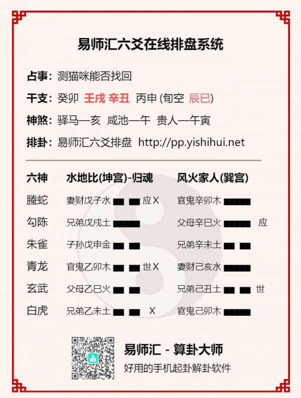 六爻测猫丢了能否找回怎么看? 六爻测找猫狗分析要点及卦例插图1